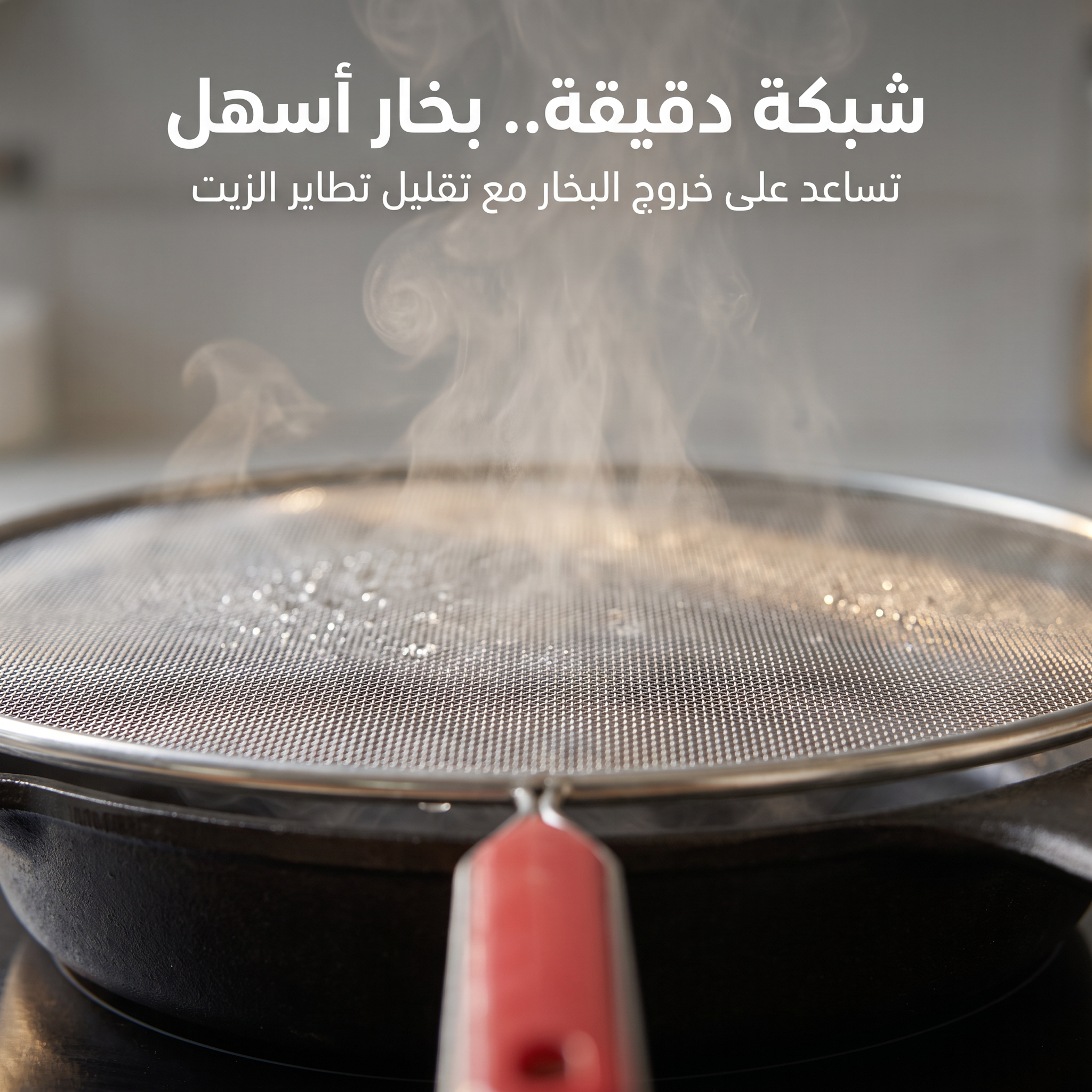 واقي طرطشة الزيت للمقالي (شبكة استانلس ستيل)