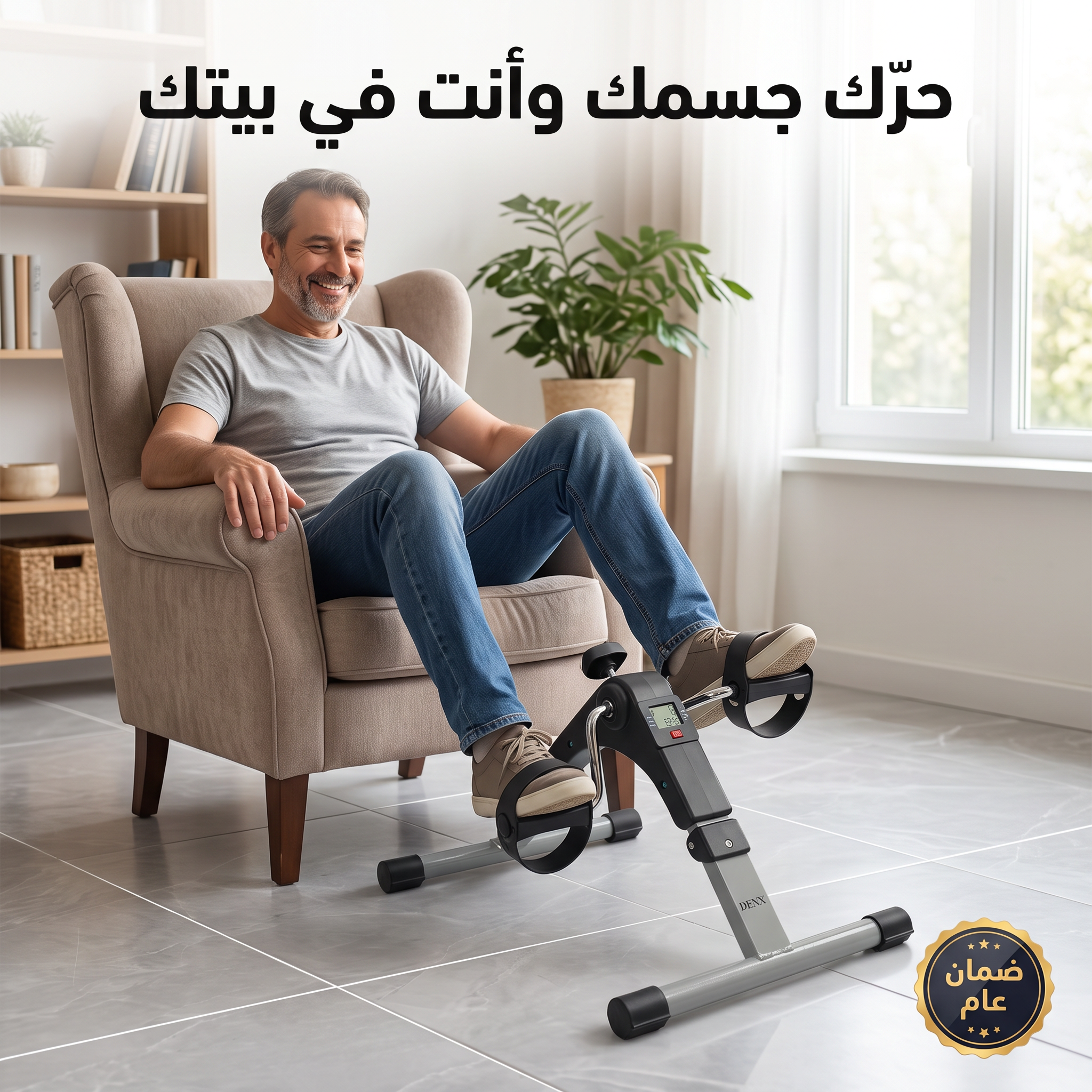 جهاز تمرين منزلي صغير قابل للطي مزود ببدالات وشاشة LCD بضمان عام