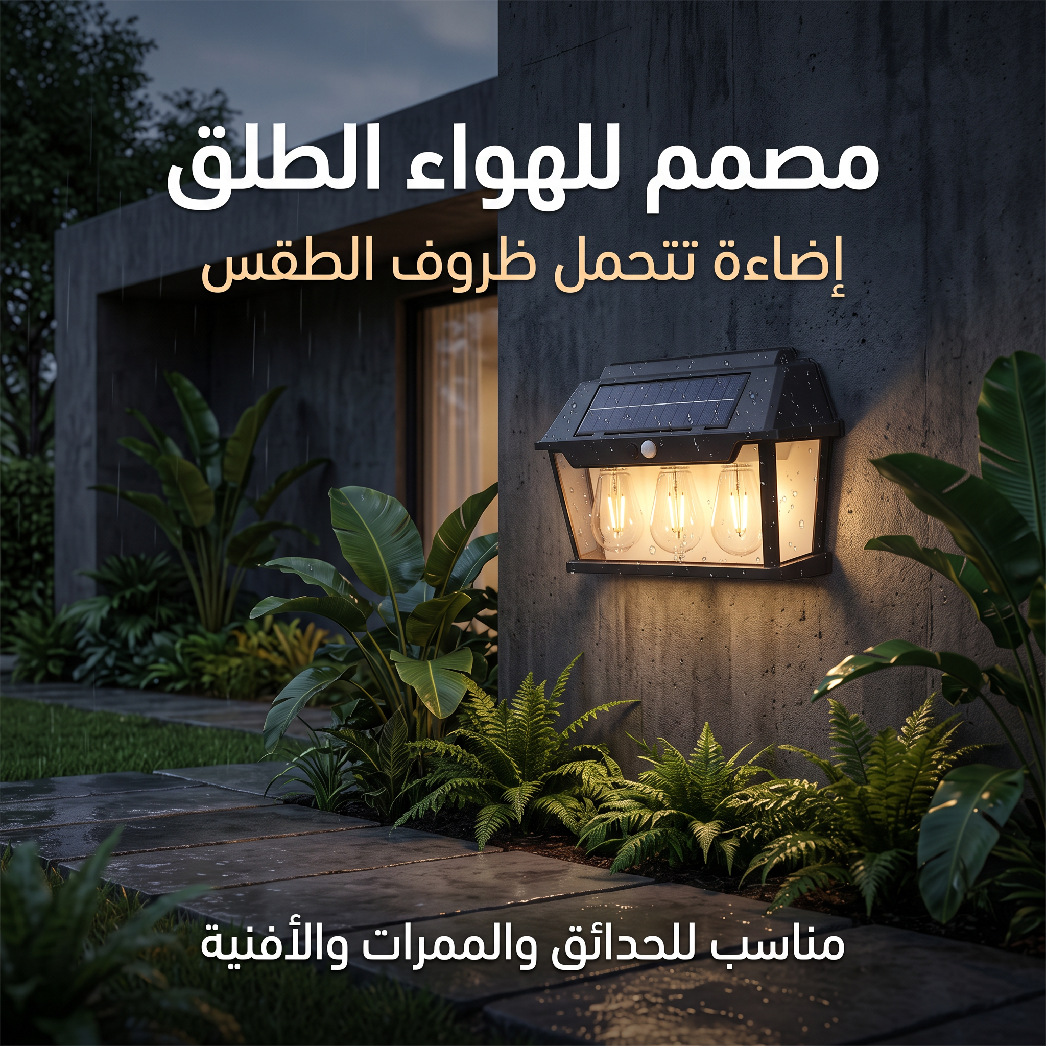 كشاف جداري بالطاقة الشمسية مع مستشعر حركة