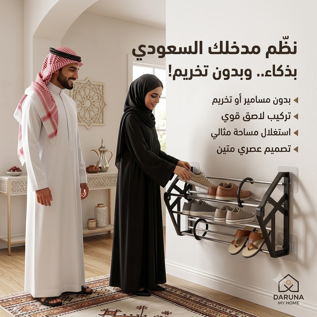 منظم الأحذية الجداري الموفر للمساحة
