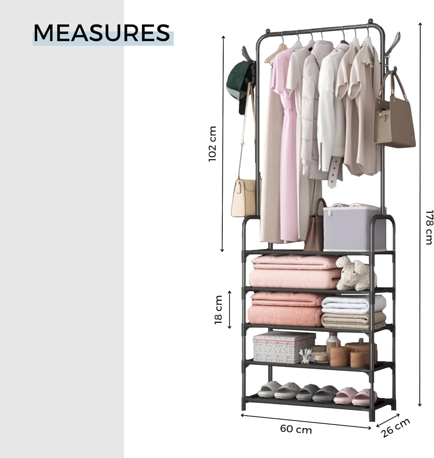 Clothes Rack 5 Shelves