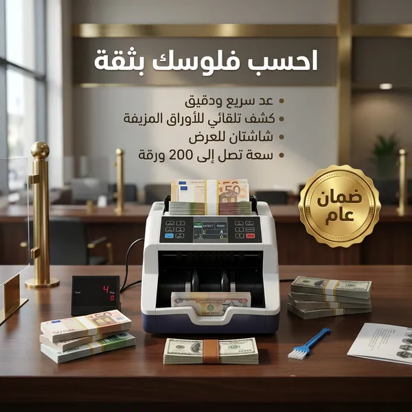 ماكينة عد النقود الحديثة ضمان عام 