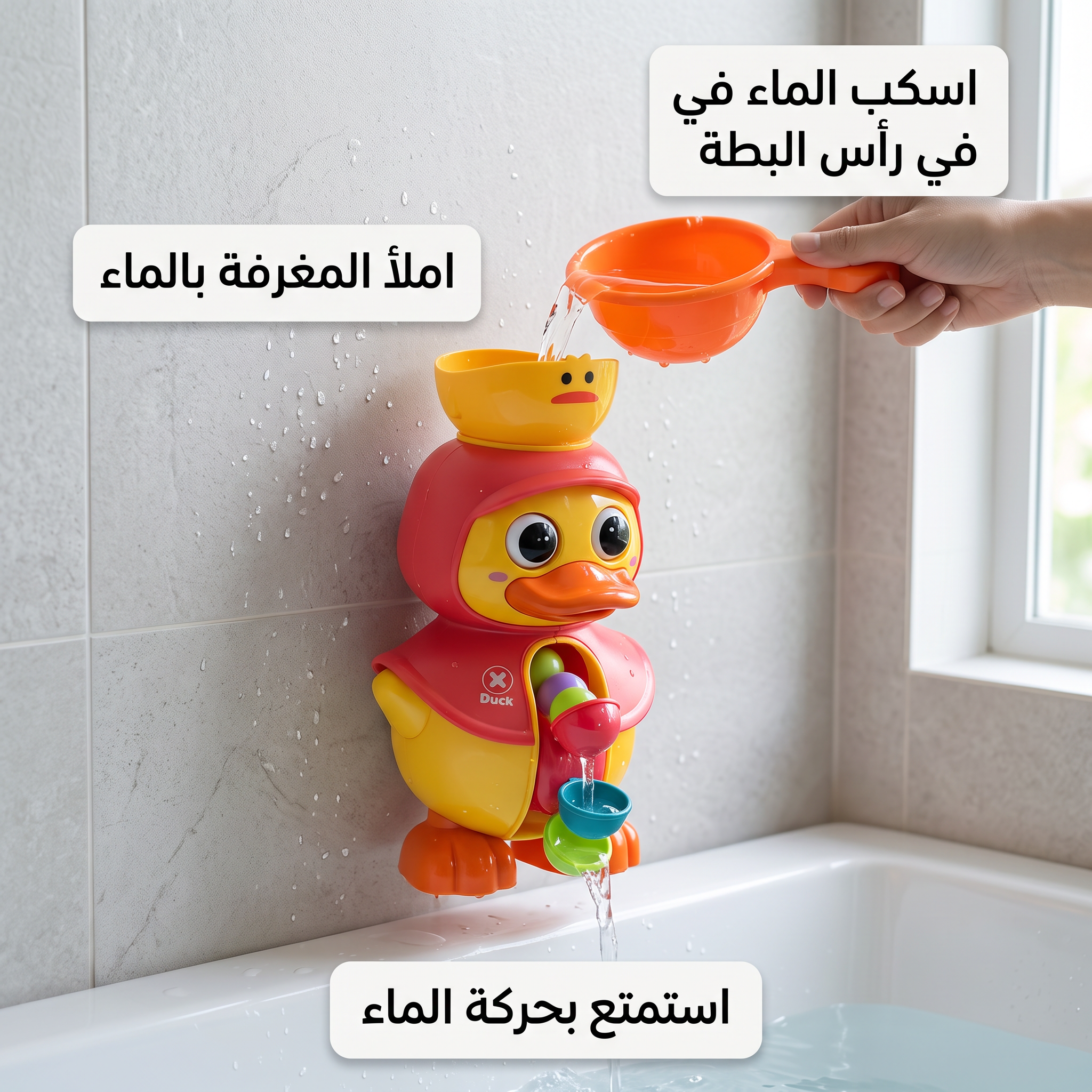 لعبة حمام بطة  بعجلة مياه دوارة