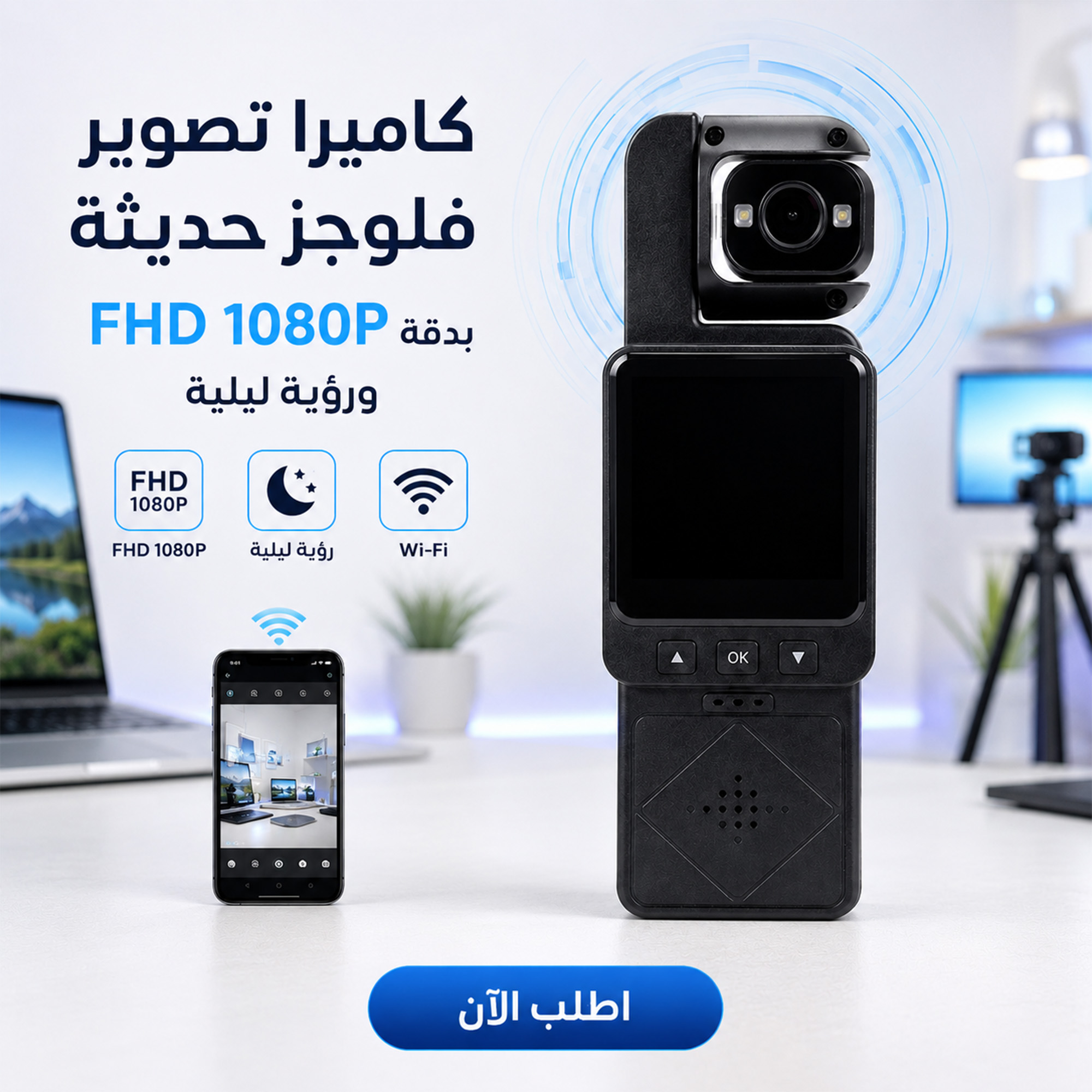 كاميرا تصوير فلوجز حديثة بدقة FHD 1080P ورؤية ليلية
