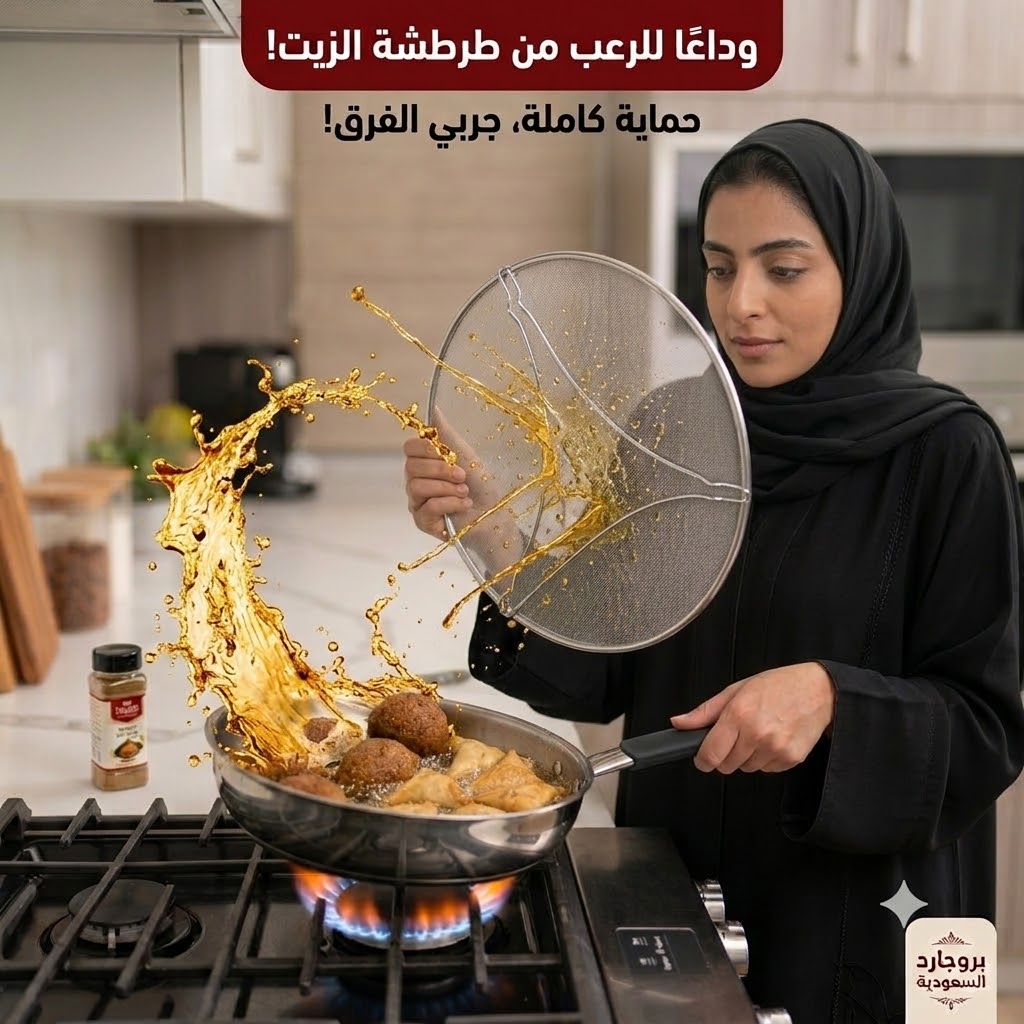 واقي طرطشة الزيت للمقالي (شبكة استانلس ستيل)