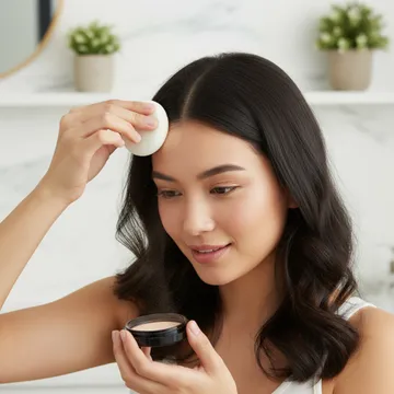 فرشاة فرد الشعر الحلقية مع بودرة لتكثيف وإخفاء فراغات الشعر للرجال والنساء