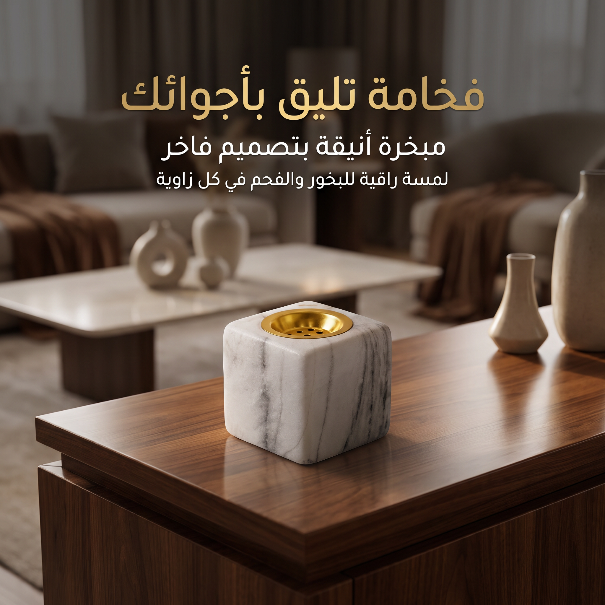 مبخرة الرخام 2 في 1 (ديكور فخم + تبخير آمن لبيتك)